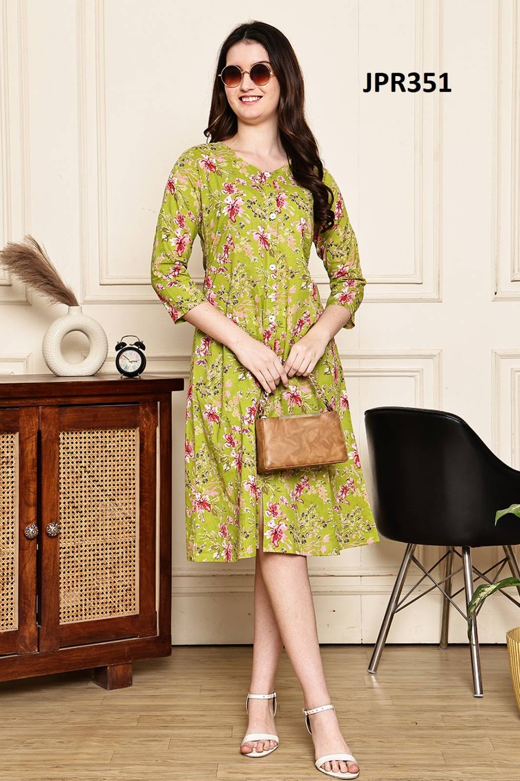 Flory Vol 4 by KAAMIRI 101 To 104 Series Beautiful Fancy Stylish Colourful casual pure cotton kurtis At Wholesale Price